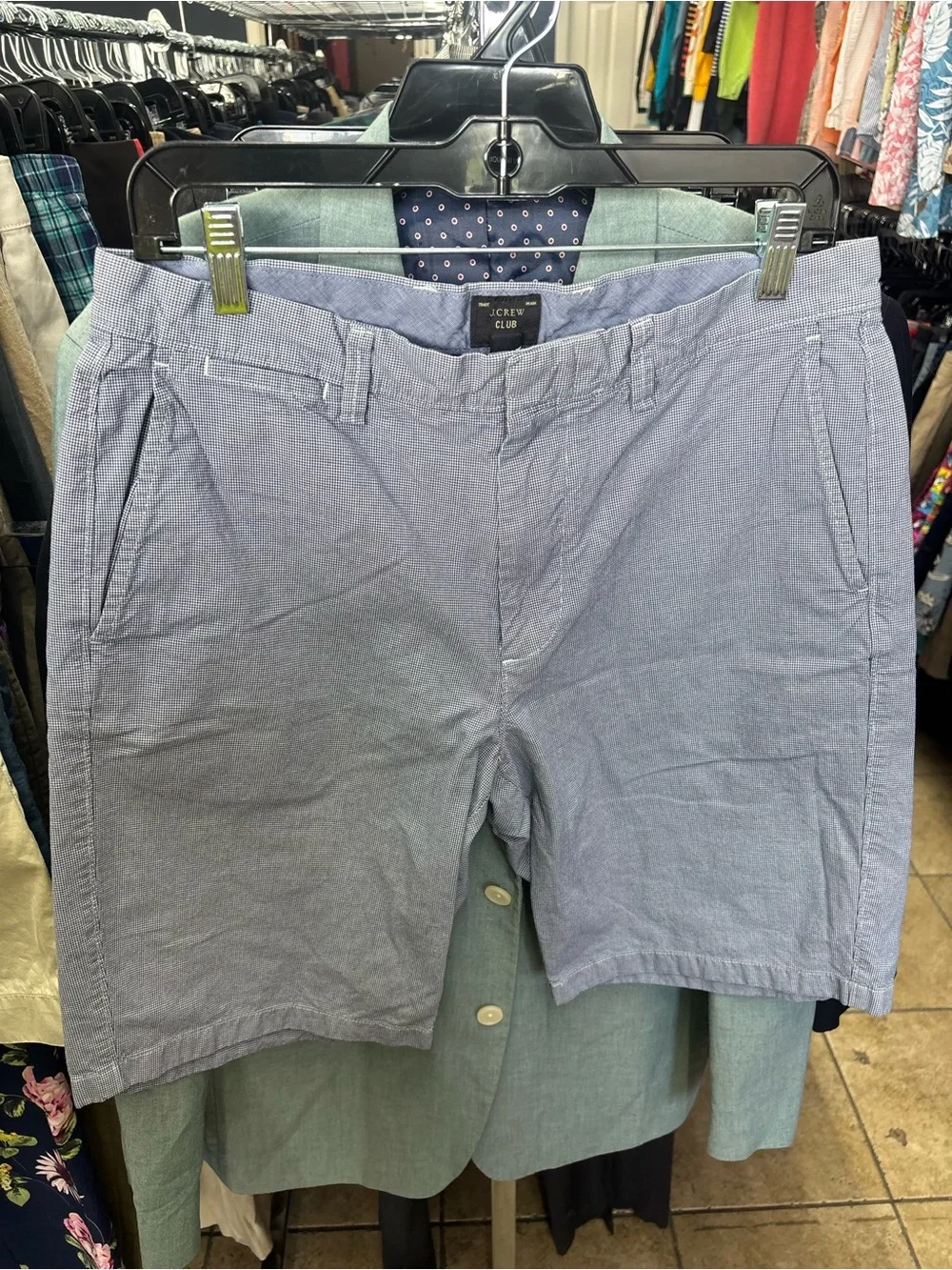 J. Crew Light Blue Club Cotton Flat-Front Shorts